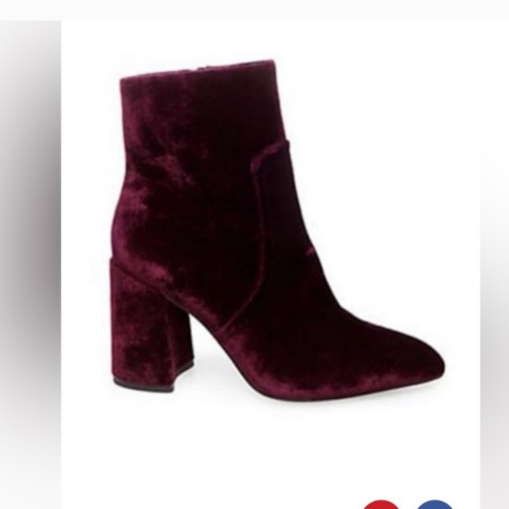 Steve Madden Velvet Ankle Boots - Burgundy